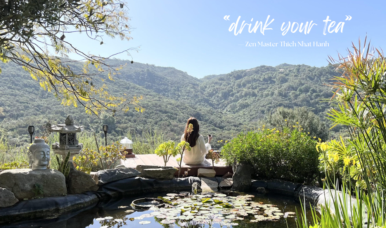 tea meditation at Deer Park Monastery in San Diego, California 